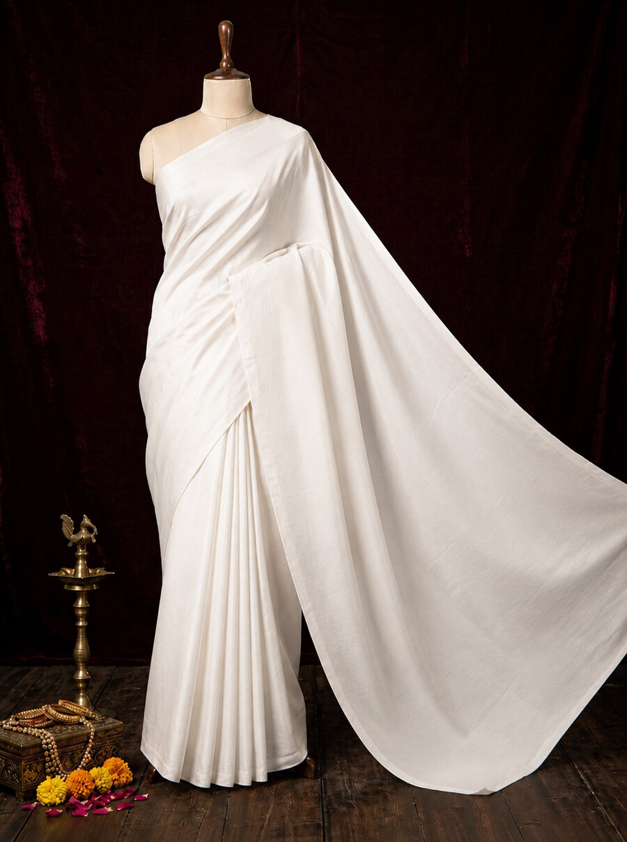 White saree base for preview